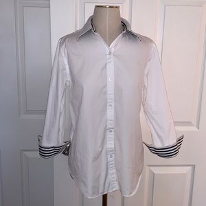 Lauren Ralph Lauren 3/4 Sleeve White Button Down